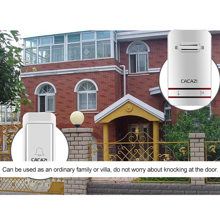 CACAZI V027G One Button Three Receivers Self-Powered Wireless Home Kinetic Electronic Doorbell, EU Plug - free shipping - PMC TechLife - Order now!