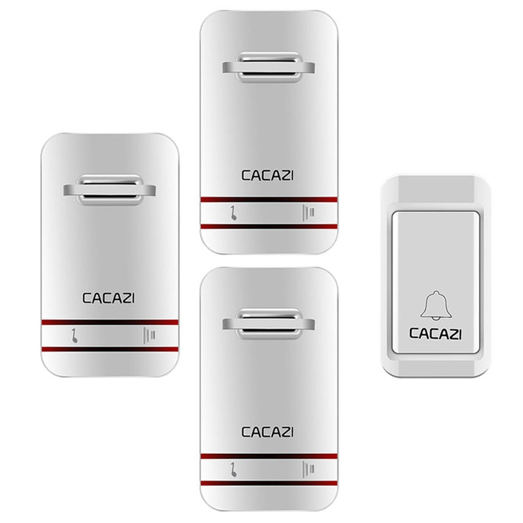 CACAZI V027G One Button Three Receivers Self-Powered Wireless Home Kinetic Electronic Doorbell, UK Plug - free shipping - PMC TechLife - Order now!