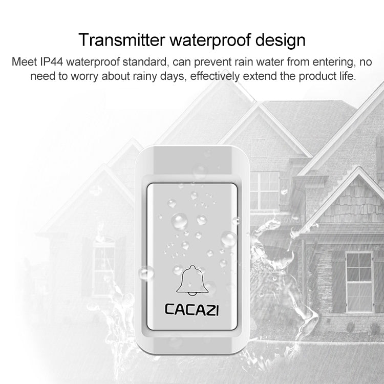 CACAZI V027G One Button One Receivers Self-Powered Wireless Home Kinetic Electronic Doorbell, US Plug - Wireless Doorbell by CACAZI | Online Shopping South Africa | PMC TechLife