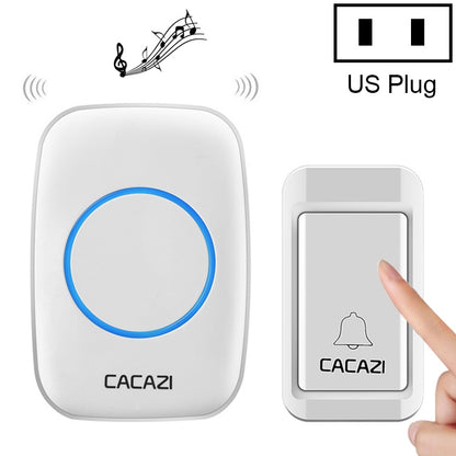 CACAZI A10G One Button One Receivers Self-Powered Wireless Home Cordless Bell, US Plug(White) - Wireless Doorbell by CACAZI | Online Shopping South Africa | PMC Jewellery