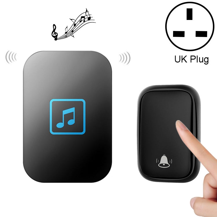 CACAZI FA86 Self-Powered Smart Home Wireless Doorbell, UK Plug(Black) - Wireless Doorbell by CACAZI | Online Shopping South Africa | PMC Jewellery