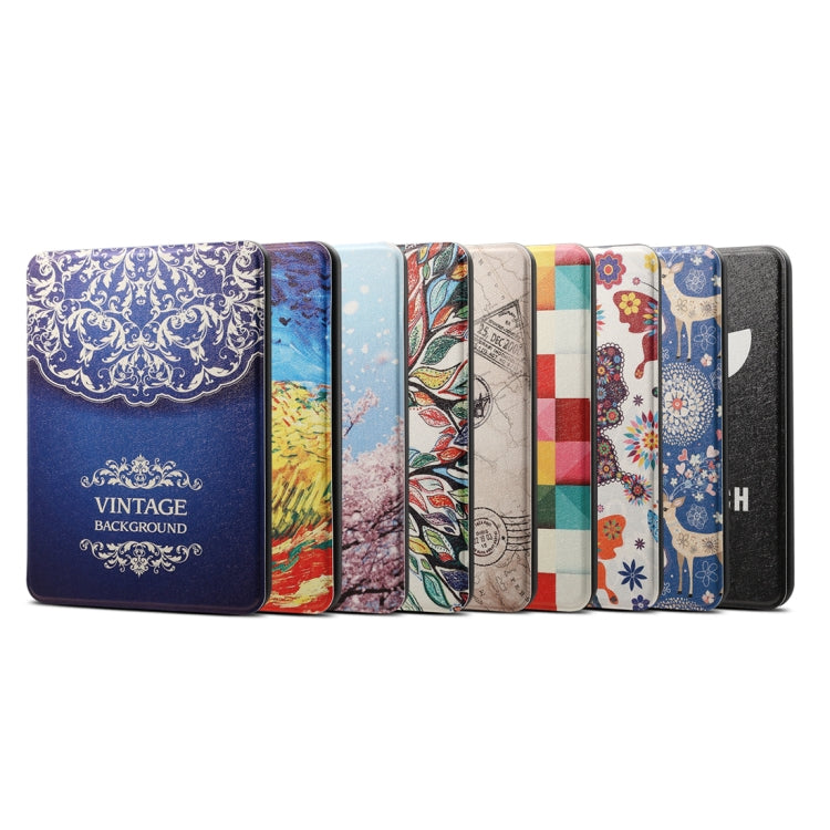 Van Gogh Oil Painting Pattern Horizontal Flip PU + TPU Leather Protective Case for Amazon Kindle Paperwhite 4 (2018), with Sleep & Wake-up Function - Amazon by PMC TechLife | Online Shopping South Africa | PMC TechLife