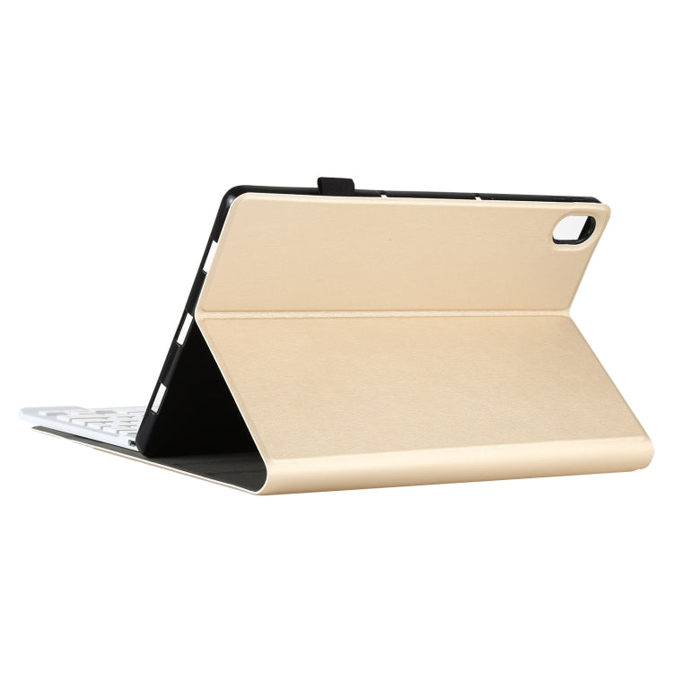 AM12 2 in 1 Removable Bluetooth Keyboard + Protective Leather Tablet Case with Holder for Lenovo Tab P11 (Tab-J606F)(Gold) - Lenovo Keyboard by PMC TechLife | Online Shopping South Africa | PMC TechLife