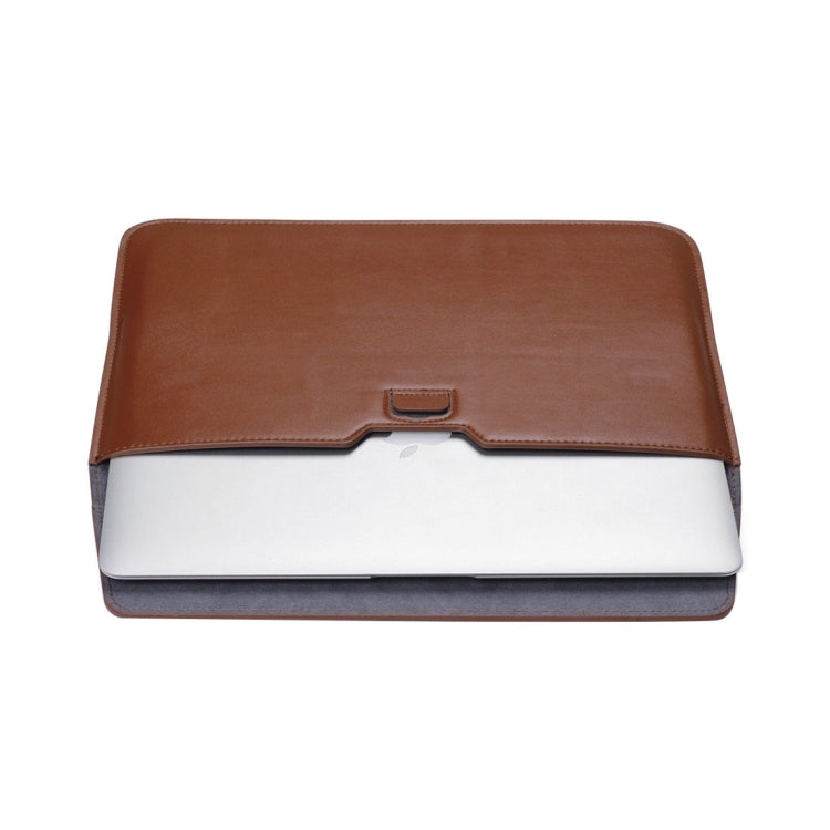 Universal Envelope Style PU Leather Case with Holder for Ultrathin Notebook Tablet PC 15.4 inch, Size: 39x28x1.5cm(Brown) - 15 inch by PMC TechLife | Online Shopping South Africa | PMC TechLife | Buy Now Pay Later Mobicred