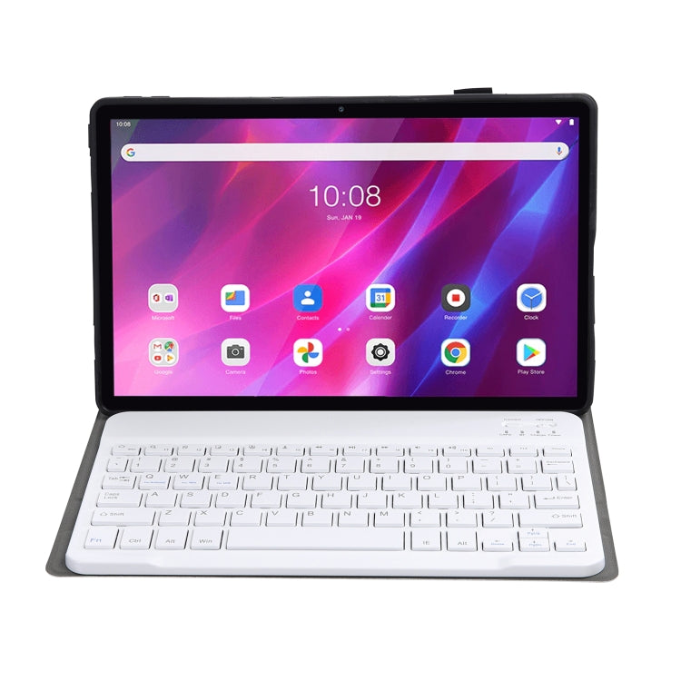 AK10 2 in 1 Detachable Bluetooth Keyboard + Lambskin Texture TPU Protective Leather Tablet Case with Holder for Lenovo Qitian K10 TB-X6C6X(Gold) - Lenovo Keyboard by PMC Jewellery | Online Shopping South Africa | PMC Jewellery | Buy Now Pay Later Mobicred