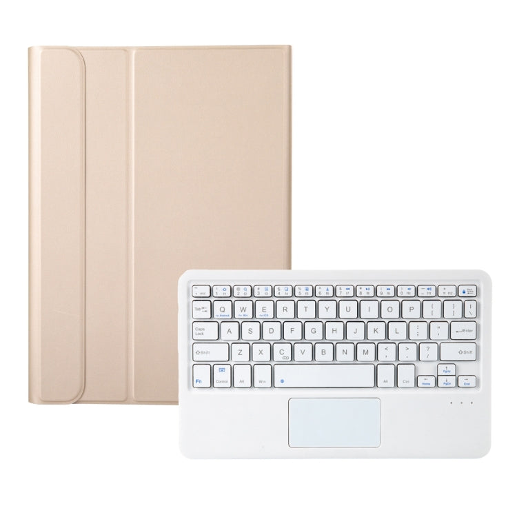AK10-A 2 in 1 Detachable Bluetooth Keyboard + Lambskin Texture TPU Protective Leather Tablet Case with Touchpad & Holder for Lenovo Qitian K10 TB-X6C6X(Gold) - Lenovo Keyboard by PMC TechLife | Online Shopping South Africa | PMC TechLife