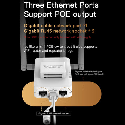 VONETS VAR600-H 600Mbps Wireless Bridge WiFi Repeater, With Power Adapter + 4 Antennas + DC Adapter Set - Wireless Routers by VONETS | Online Shopping South Africa | PMC Jewellery | Buy Now Pay Later Mobicred