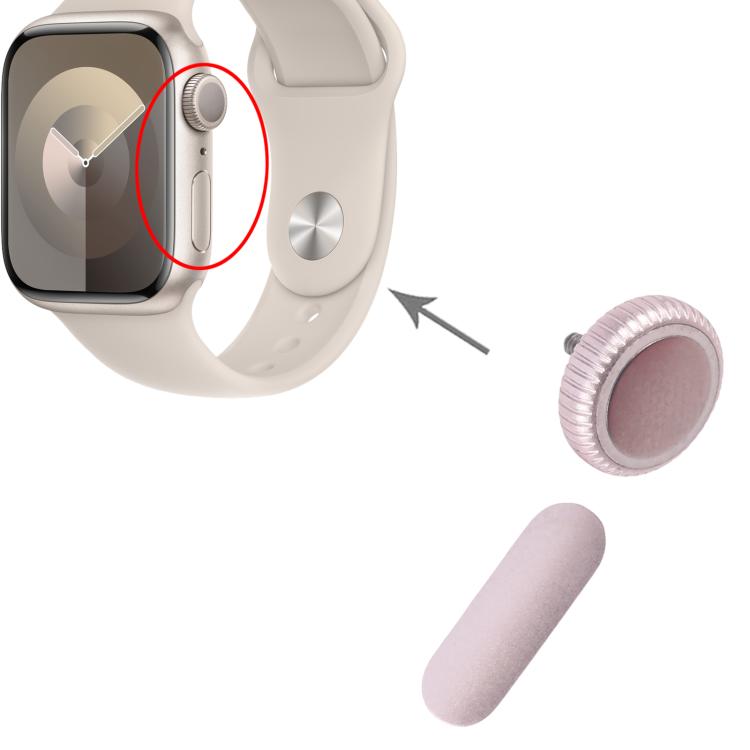 For Apple Watch Series 9 41mm / 45mm GPS Version Watch Crown Nut / Power Button Set (Pink) - free shipping - PMc TechLife - Order now!