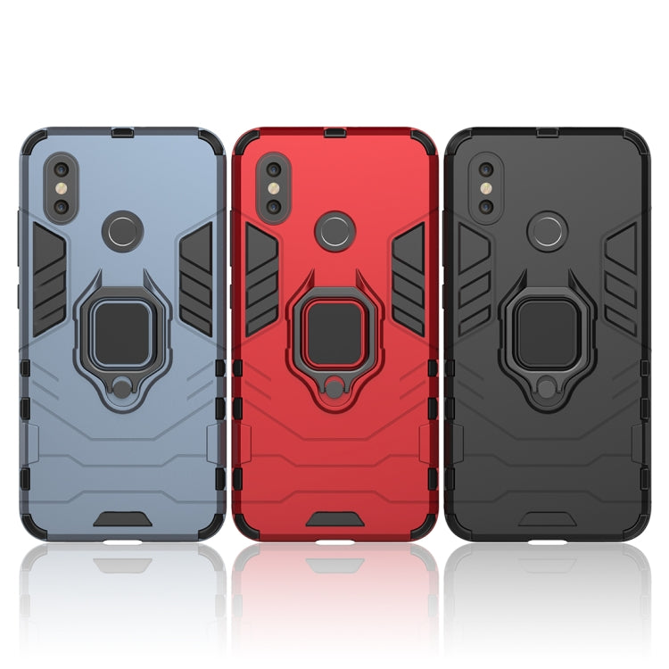 PC + TPU Shockproof Protective Case with Magnetic Ring Holder for Xiaomi Mi 8(Black) - Xiaomi Cases by PMC TechLife | Online Shopping South Africa | PMC TechLife