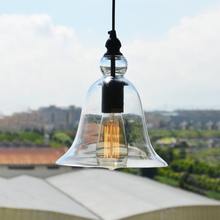 E27 Retro Industrial Hanging Lamp Small Bell Transparent Glass Pendant Light (Warm White) - Celling Lights & Chandeliers by YWXLight | Online Shopping South Africa | PMC TechLife | Buy Now Pay Later Mobicred