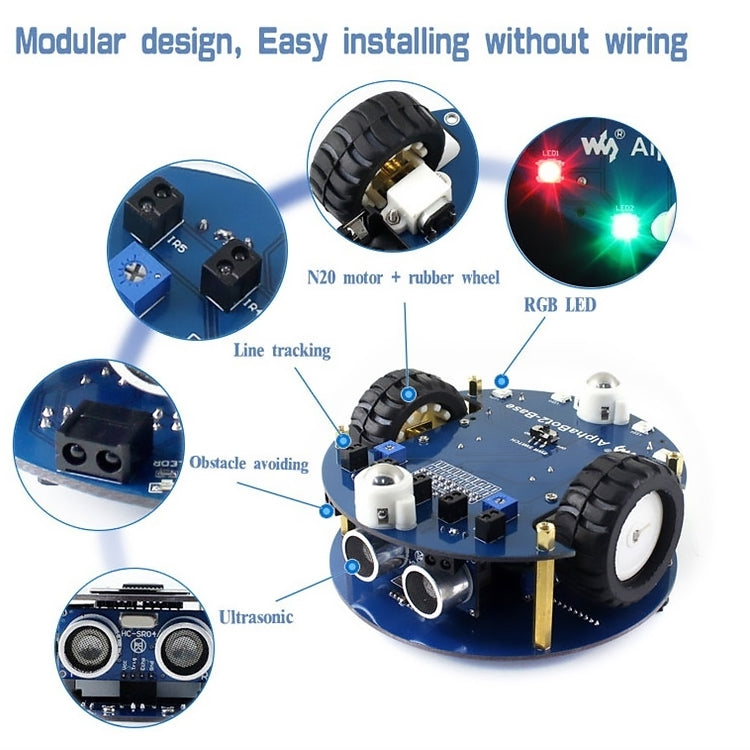 Waveshare AlphaBot2 Robot Building Kit for Arduino (no Arduino Controller) - Robotics Accessories by PMC TechLife | Online Shopping South Africa | PMC TechLife | Buy Now Pay Later Mobicred
