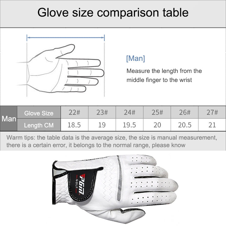 PGM Golf Sheepskin Anti-Slip Single Gloves for Men(Size: 25-Right Hand) - Safety Gloves by PGM | Online Shopping South Africa | PMC TechLife | Buy Now Pay Later Mobicred