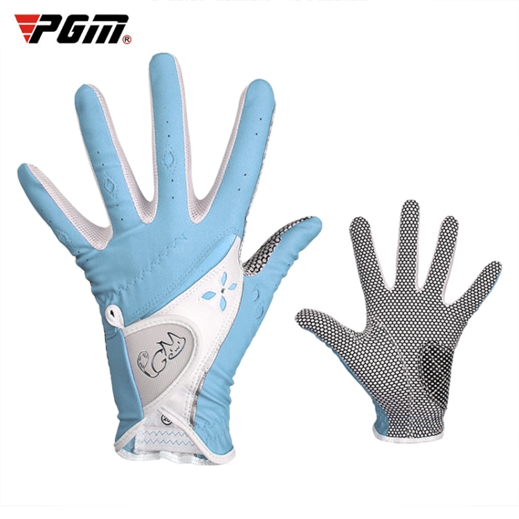 PGM One Pair Golf Non-Slip PU Leather Gloves for Women (Color:Blue Size:18) - free shipping - PMC TechLife - Order now!