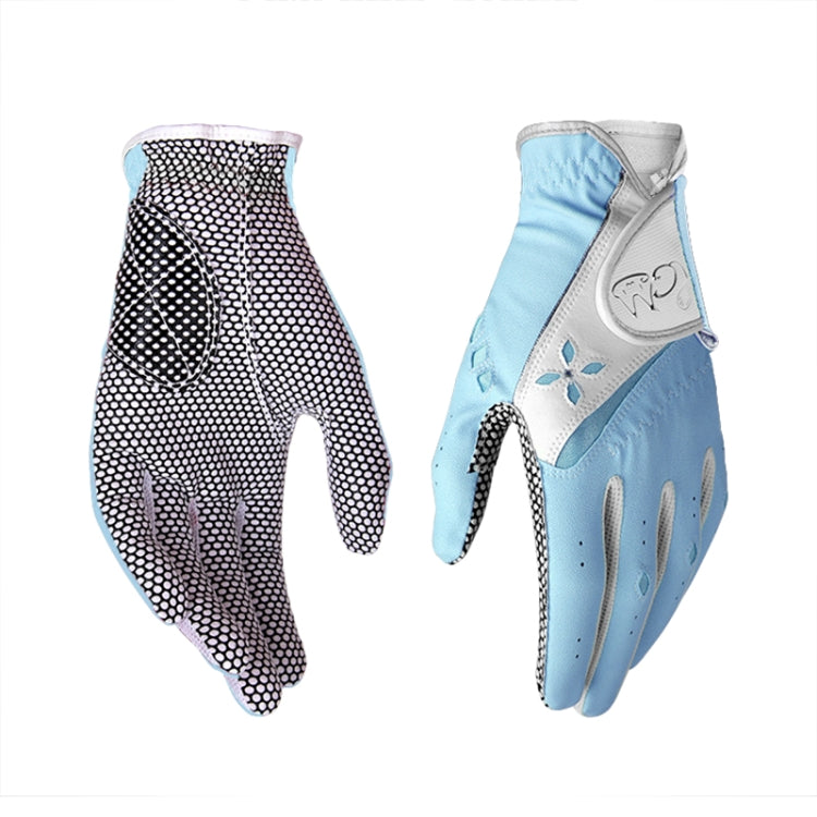 PGM One Pair Golf Non-Slip PU Leather Gloves for Women (Color:Blue Size:18) - free shipping - PMC TechLife - Order now!