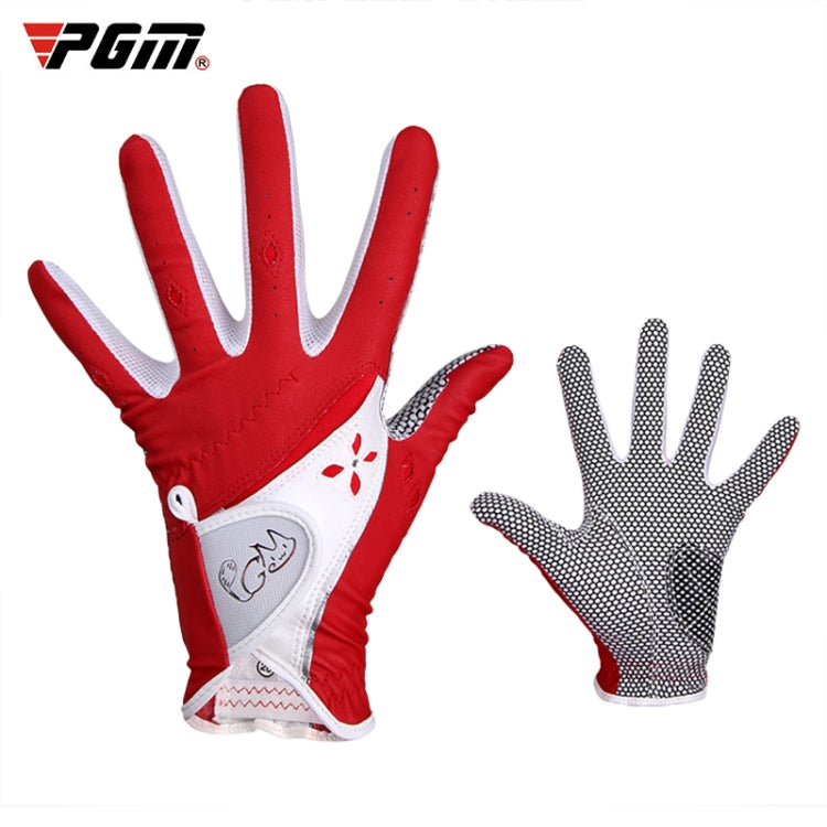 PGM One Pair Golf Non-Slip PU Leather Gloves for Women (Color:Red Size:17) - free shipping - PMC TechLife - Order now!