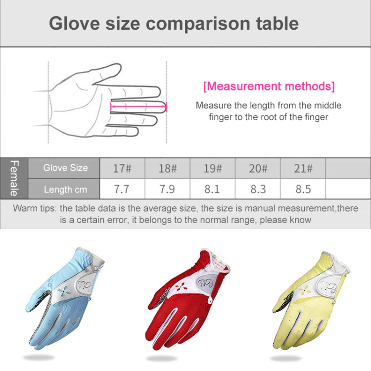PGM One Pair Golf Non-Slip PU Leather Gloves for Women (Color:Red Size:21) - free shipping - PMC TechLife - Order now!