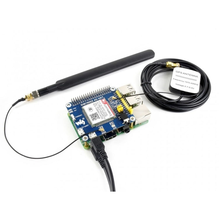 Waveshare 4G / 3G / 2G / GSM / GPRS / GNSS HAT for Raspberry Pi, LTE CAT4, for China - free shipping - PMC TechLife - Order now!