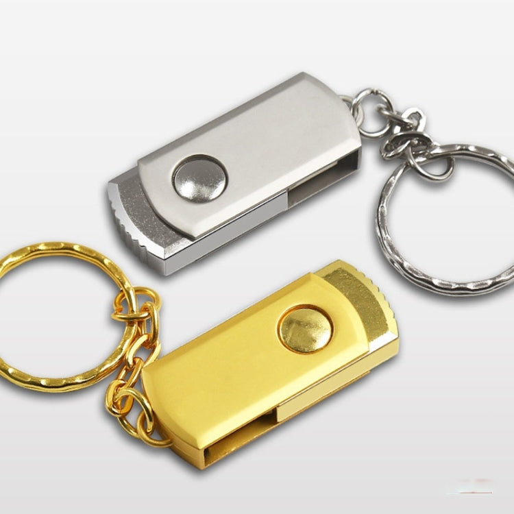 MicroDrive 128GB USB 2.0 Creative Personality Metal U Disk with Keychain (Gold) - USB Flash Drives by MicroDrive | Online Shopping South Africa | PMC Jewellery | Buy Now Pay Later Mobicred