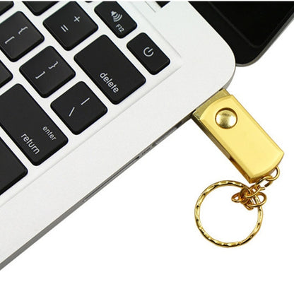 MicroDrive 128GB USB 2.0 Creative Personality Metal U Disk with Keychain (Gold) - USB Flash Drives by MicroDrive | Online Shopping South Africa | PMC Jewellery | Buy Now Pay Later Mobicred