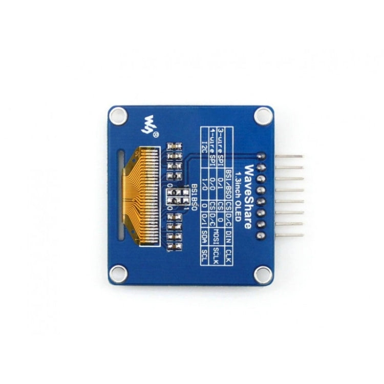 Waveshare 1.3 inch 128*64 OLED(A), SPI/I2C interfaces, Curved Horizontal Pinheader - Modules Expansions Accessories by Waveshare | Online Shopping South Africa | PMC Jewellery | Buy Now Pay Later Mobicred