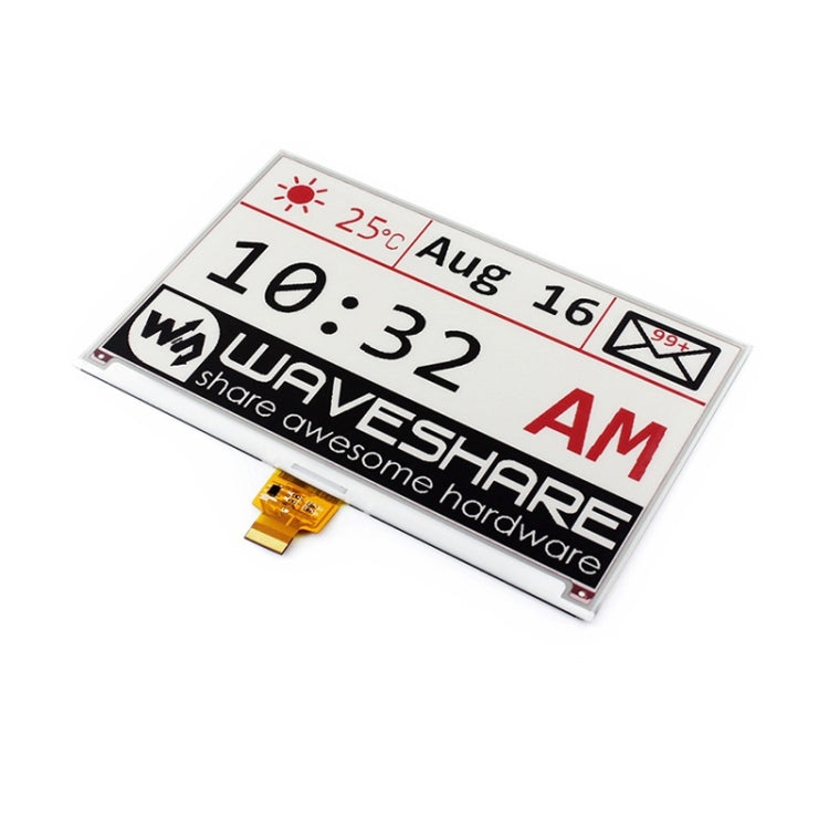 Waveshare 7.5 inch 640x384 E-Ink Display HAT for Raspberry Pi, Three-color, SPI Interface - free shipping - PMC TechLife - Order now!