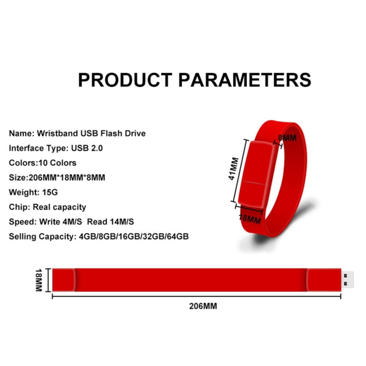 MicroDrive 64GB USB 2.0 Fashion Bracelet Wristband U Disk (Orange) - USB Flash Drives by MicroDrive | Online Shopping South Africa | PMC TechLife | Buy Now Pay Later Mobicred