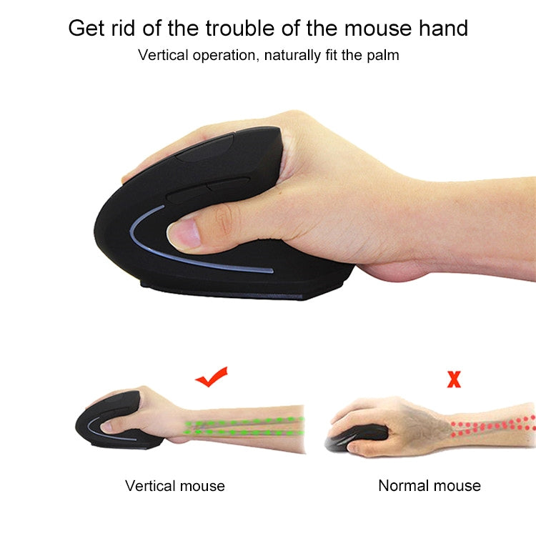 Battery Version Wireless Mouse Vertical 2.4GHz Optical Mouse (White) - free shipping - PMC TechLife - Order now!