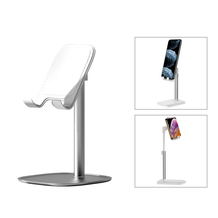 ROCK RPH0944 Adjustable Lifting 90 Degree Rotation ABS Stand Desktop Phone Tablet Holder(White) - Desktop Holder by ROCK | Online Shopping South Africa | PMC Jewellery