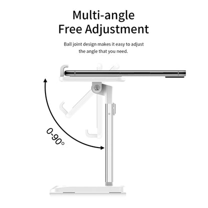 ROCK RPH0944 Adjustable Lifting 90 Degree Rotation ABS Stand Desktop Phone Tablet Holder(White) - Desktop Holder by ROCK | Online Shopping South Africa | PMC Jewellery