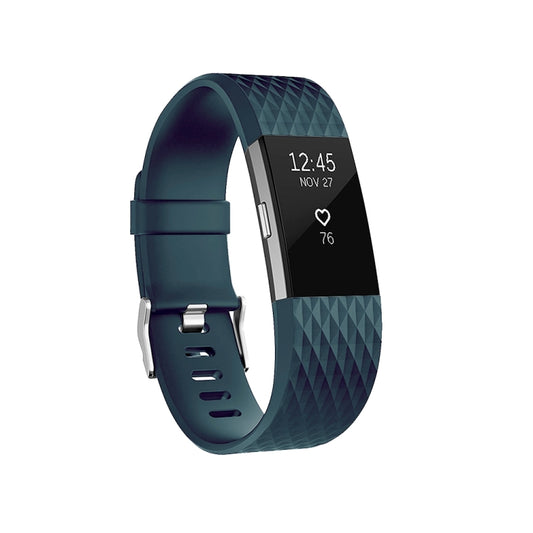 Diamond Pattern Adjustable Sport Watch Band for FITBIT Charge 2, Size: S, 10.5x8.5cm(Navy Blue) - Watch Bands by PMC Jewellery | Online Shopping South Africa | PMC Jewellery | Buy Now Pay Later Mobicred