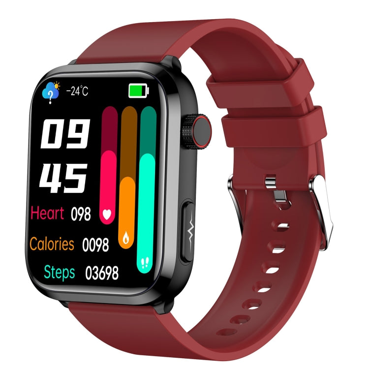 ET210 1.91 inch IPS Screen IP67 Waterproof Silicone Band Smart Watch, Support Body Temperature Monitoring / ECG (Red) - Smart Watches by PMC TechLife | Online Shopping South Africa | PMC TechLife | Buy Now Pay Later Mobicred