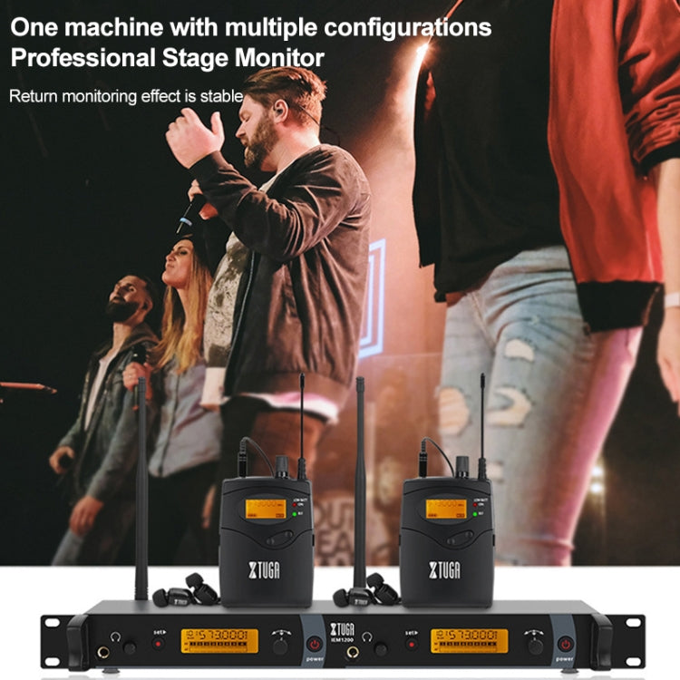 XTUGA IEM1200 Wireless Transmitter 10 Bodypack Stage Singer In-Ear Monitor System(US Plug) - Microphone by XTUGA | Online Shopping South Africa | PMC TechLife