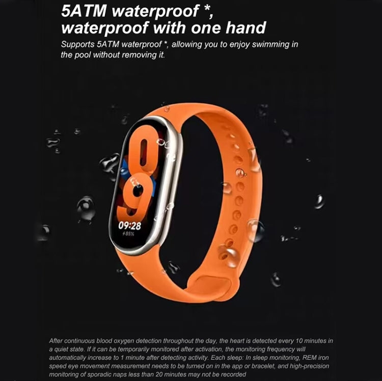 Original Xiaomi Mi Band 8 Global 1.62 inch AMOLED Screen 5ATM Waterproof Smart Watch, Support Blood Oxygen / Heart Rate Monitor (Black) - Wearable Devices by Xiaomi | Online Shopping South Africa | PMC Jewellery | Buy Now Pay Later Mobicred