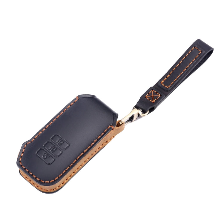 For Kia 3-button Hallmo Car Cowhide Leather Key Protective Cover Key Case(Brown) - free shipping - PMC TechLife - Order now!