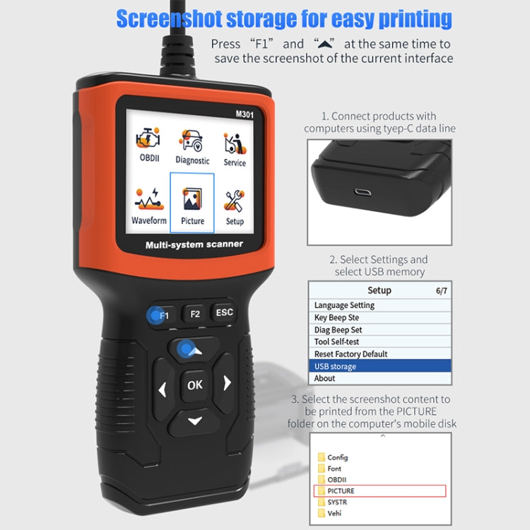 M301 9-18V OBD2 Car Code Reader Scanner Fault Detector - Code Readers & Scan Tools by PMC TechLife | Online Shopping South Africa | PMC TechLife
