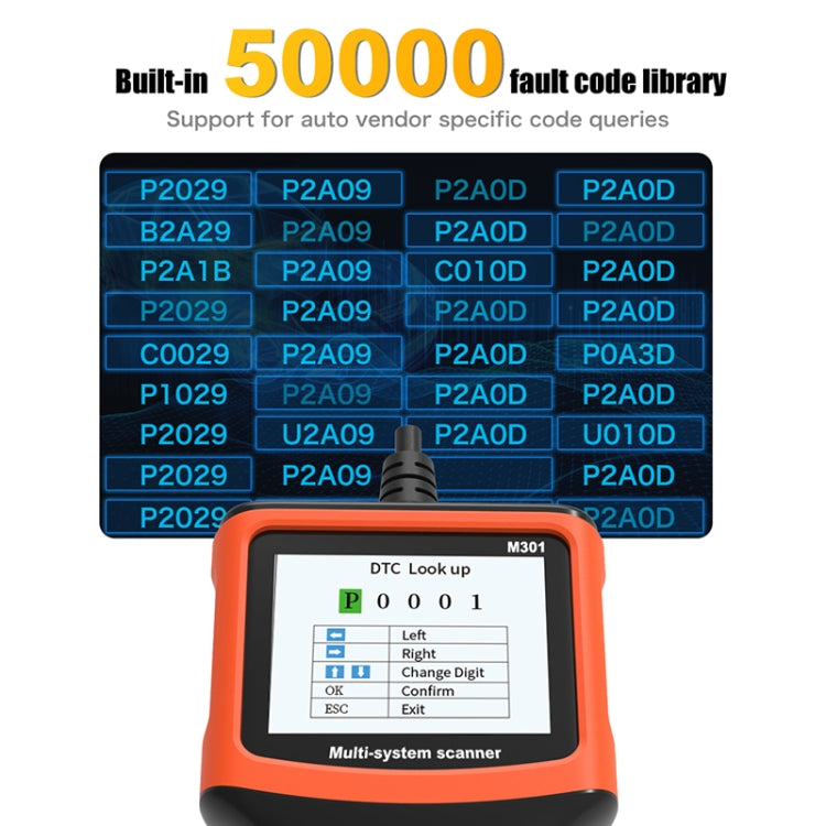 M301 9-18V OBD2 Car Code Reader Scanner Fault Detector - Code Readers & Scan Tools by PMC TechLife | Online Shopping South Africa | PMC TechLife