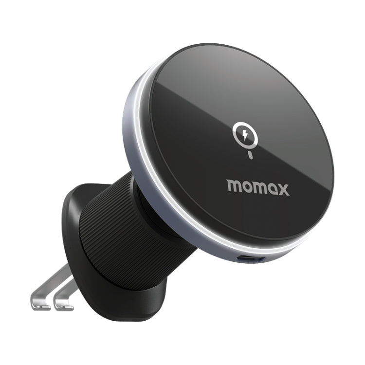 MOMAX CM25A Magnetic Wireless Charger Car Air Outlet Phone Holder - Wireless Charger Holders by MOMAX | Online Shopping South Africa | PMC Jewellery