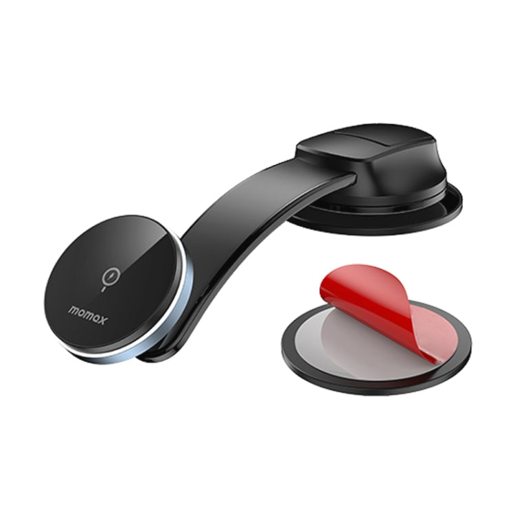 MOMAX CM25B Magnetic Wireless Charger Car Suction Cup Phone Holder - Wireless Charger Holders by MOMAX | Online Shopping South Africa | PMC Jewellery | Buy Now Pay Later Mobicred