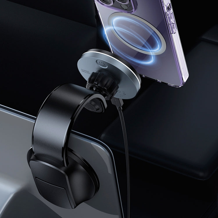 MOMAX CM25B Magnetic Wireless Charger Car Suction Cup Phone Holder - Wireless Charger Holders by MOMAX | Online Shopping South Africa | PMC Jewellery | Buy Now Pay Later Mobicred