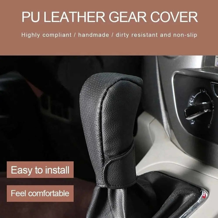 Universal Car PU Leather Gear Shift Knob Protective Cover (Black) - Shift Knob by PMC TechLife | Online Shopping South Africa | PMC TechLife | Buy Now Pay Later Mobicred