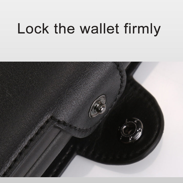 X-7 Antimagnetic RFID  Multi-functional Aluminum Crazy Horse Texture Leather Card Bag Wallet(Dark Blue) - Antimagnetic RFID Package by PMC TechLife | Online Shopping South Africa | PMC TechLife | Buy Now Pay Later Mobicred