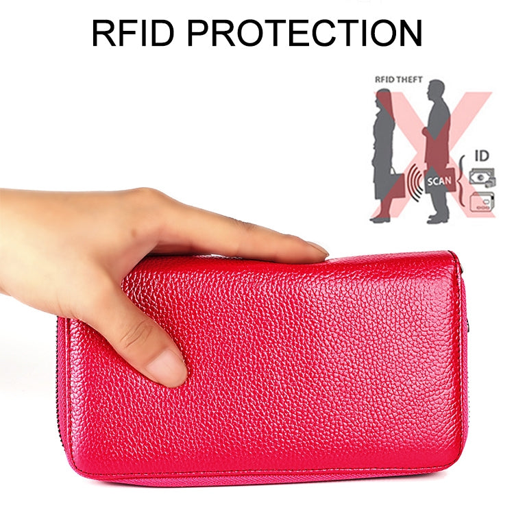 KB196 Top-grain Leather Large Capacity Multi-function 36-Bit Anti-magnetic RFID Organ Card Package Wallet(Purple) - Antimagnetic RFID Package by PMC TechLife | Online Shopping South Africa | PMC TechLife | Buy Now Pay Later Mobicred
