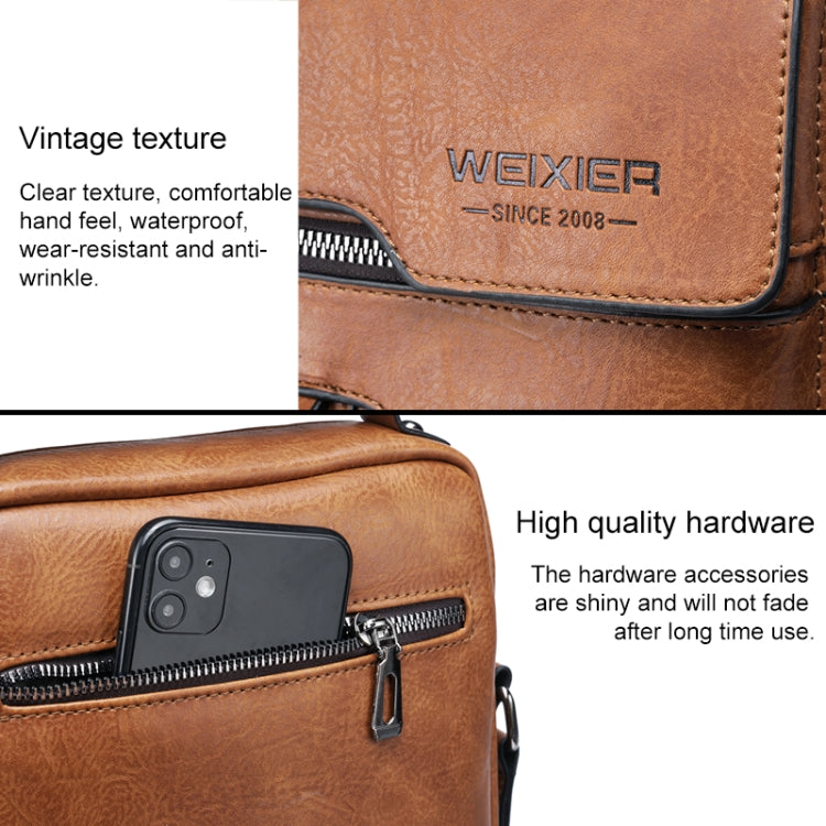 WEIXIER 8642 Men Business Retro PU Leather Handbag Crossbody Bag (Black) - Crossbody Bags by WEIXIER | Online Shopping South Africa | PMC Jewellery | Buy Now Pay Later Mobicred