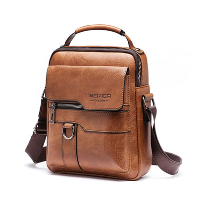 WEIXIER 8642 Men Business Retro PU Leather Handbag Crossbody Bag (Brown) - Crossbody Bags by WEIXIER | Online Shopping South Africa | PMC Jewellery | Buy Now Pay Later Mobicred