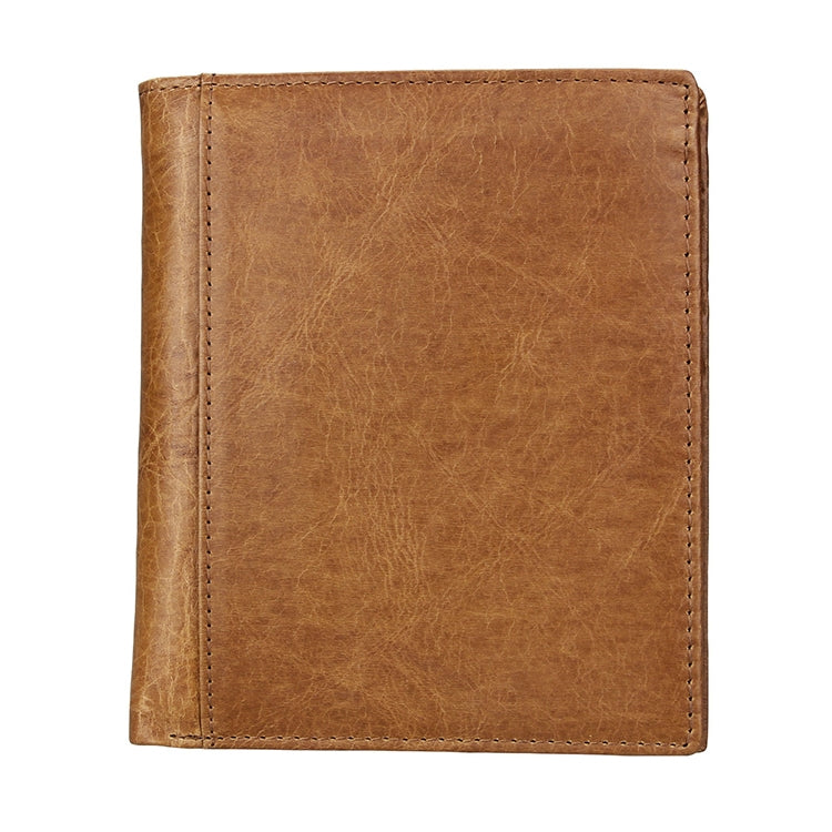 8235 Antimagnetic RFID Multi-function Crazy Horse Texture Leather Wallet Passport Bag(Yellowish-brown) - free shipping - PMC TechLife - Order now!