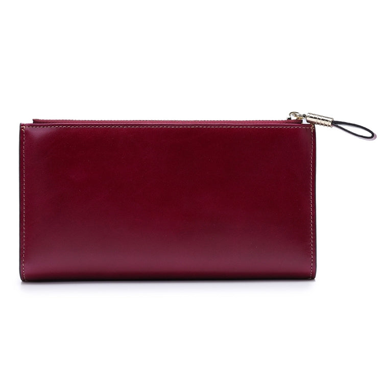 8236 Antimagnetic RFID Multi-function Oil Wax Leather Lady Wallet Large-capacity Purse (Purple) - Antimagnetic RFID Package by PMC TechLife | Online Shopping South Africa | PMC TechLife | Buy Now Pay Later Mobicred