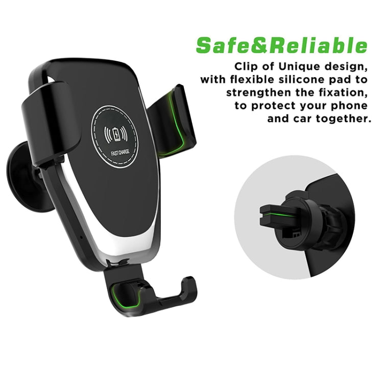 Car Air Outlet Bracket Wireless Charger Qi Standard Wireless Charger(Black) - Wireless Charger Holders by PMC TechLife | Online Shopping South Africa | PMC TechLife