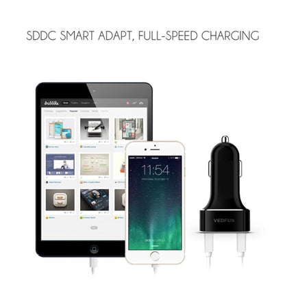 VEDFUN TurboDrive C210 Dual Ports Quick Charge 3.0 + SDDC Technology USB Car Charger for Smartphones and Tablets - Car Charger by VEDFUN | Online Shopping South Africa | PMC Jewellery