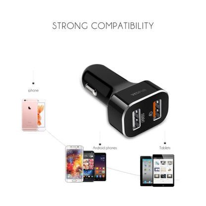 VEDFUN TurboDrive C210 Dual Ports Quick Charge 3.0 + SDDC Technology USB Car Charger for Smartphones and Tablets - Car Charger by VEDFUN | Online Shopping South Africa | PMC Jewellery