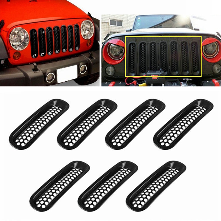 7 PCS Car Front Racing Front Grille Grid Insect Net for Jeep Wrangler JK 2007-2017 - Others by PMC TechLife | Online Shopping South Africa | PMC TechLife